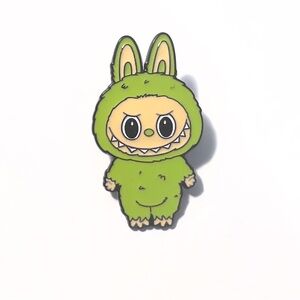 Labubu-Inspired Green Kawaii Monster Enamel Pin